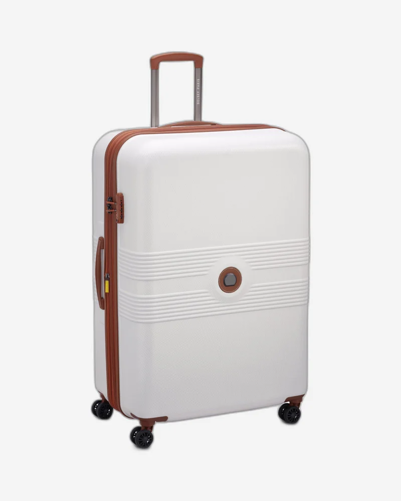 DELSEY Paris  Delsey Flanerie SE 82cm Check In trolley, Champagne, 4 spinner wheels, polycarbonate hard shell, expandable, TSA lock, dual handle, spacious interior, 5-year warranty  | Best Price UAE